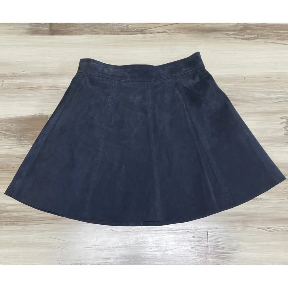 Bagatelle Genuine Leather Suede High Rise Mini Skirt Blue Size XS